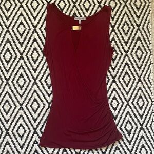 Charlotte Russe Burgundy Sleeveless Blouse